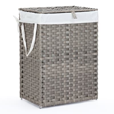 90L Foldable Laundry Hamper with Lid & Removable Bags