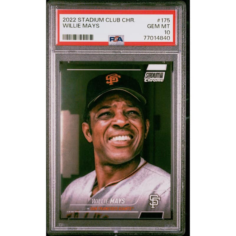 Willie Mays 2022 Topps Stadium Club Chrome Baseball Card #175 Graded PSA 10 - 8'6" x 11'6"