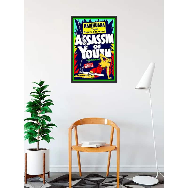 Assassin of Youth Vintage Marihuana Framed Poster - 24 x 36 Inch