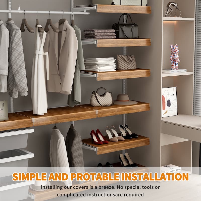 5 Pcs Wire Shelf Covers, Foamed PVC Wire Rack Covers for Removable Closet (Not Wood), Pantry Shelves for Cabinet Bathroom