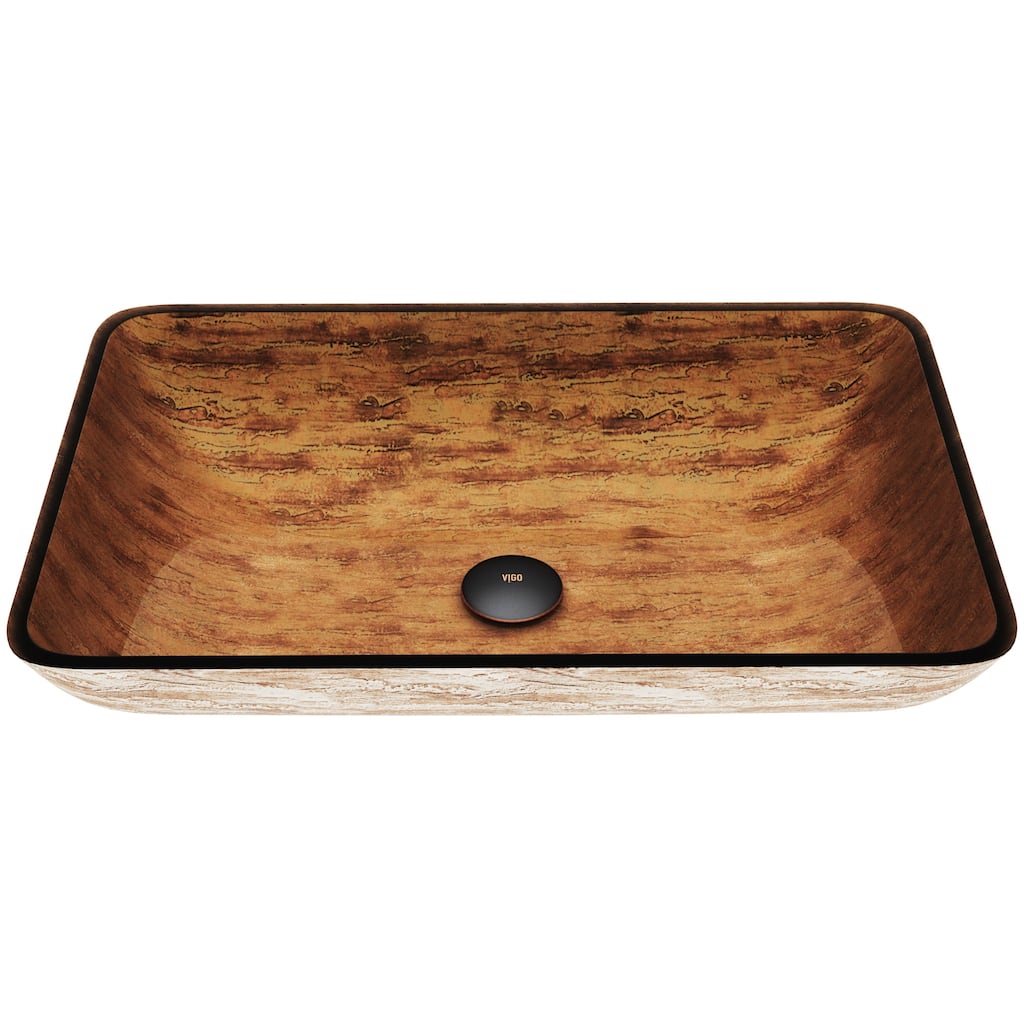 Vigo 22-1/2" Glass Bathroom Vessel Sink