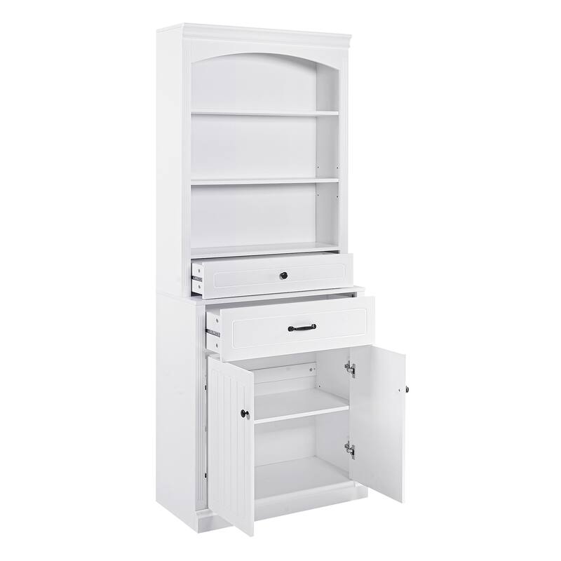 Tall Bathroom Storage Cabinet with Adjustable Shelves, Modern Floor Cabinet with Smooth Drawer Slides