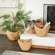 preview thumbnail 20 of 81, Handmade Dried Plant Wicker Contemporary Storage Basket S/4 14",16",19",21"W - Brown Set of 4