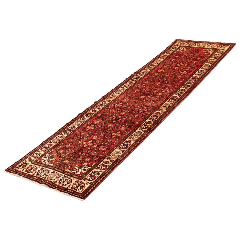 ECARPETGALLERY Hand-knotted Andelz Red Wool Rug - 3'5 x 12'4