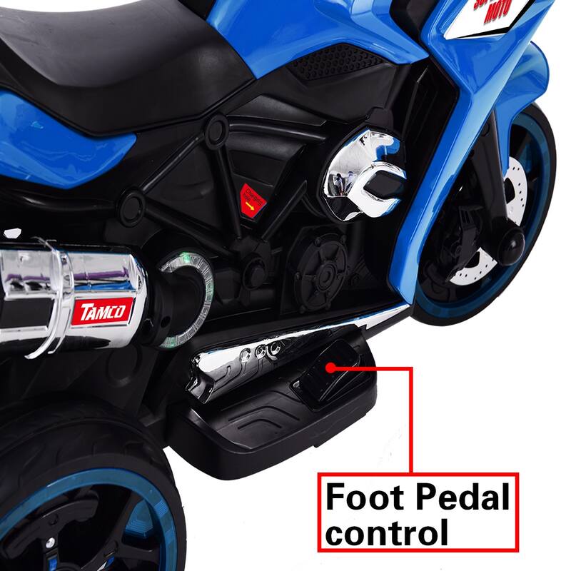 12V Ride-On Electric Motorcycle for Kids with Lighting Wheels, Phone Connection, Ages 3-5