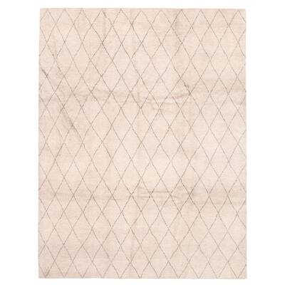 ECARPETGALLERY Hand-knotted Tangier Light Grey Wool Rug - 9'3 x 12'1