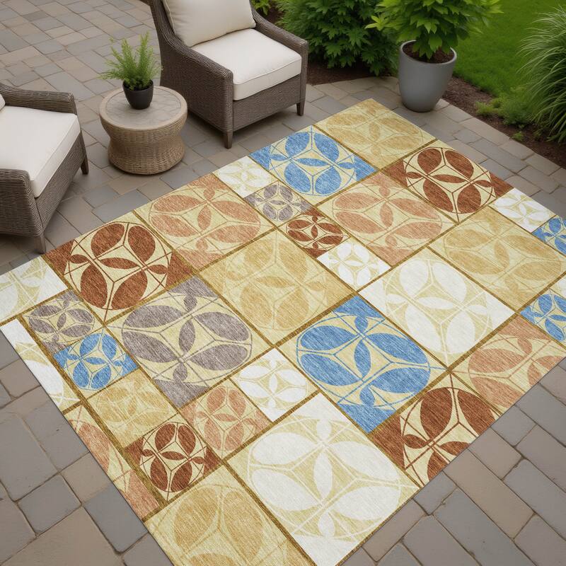 Machine Washable Indoor/ Outdoor Patch Lupton Chantille Rug