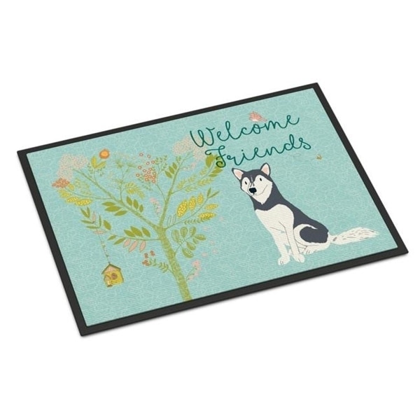 Carolines Treasures BB7594JMAT Welcome Friends Siberian Husky Indoor or Outdoor Mat 24 x 36 in.