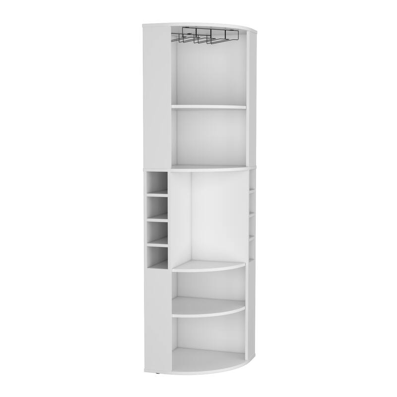 Hasselt Kitchen Pantry, Double Door, Six Shelves -Light Pine - White