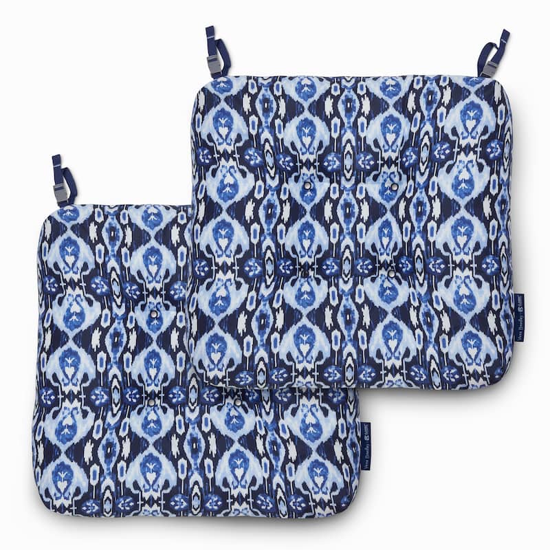 Vera Bradley by Classic Accessories Water-Resistant Patio Chair Cushions, 2 Pack, 19 Inch - Ikat Island