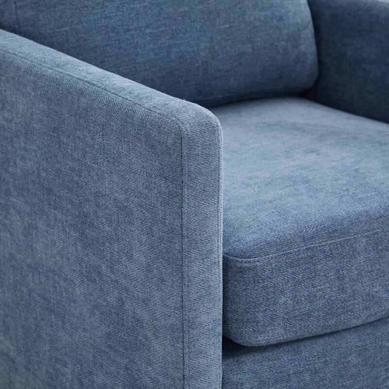 Chenille Swivel Accent Chair (Square Design)