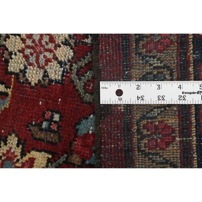 Hand Knotted Oriental 100% Wool Carpet Traditional Floral Red Mahal Area Rug - 12' 2'' X 9' 5''