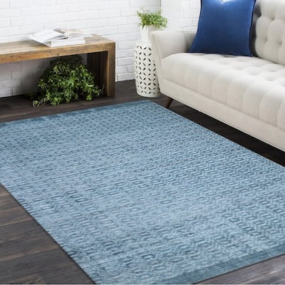 Overton Handmade Modern Contemporary Solid Area Rug