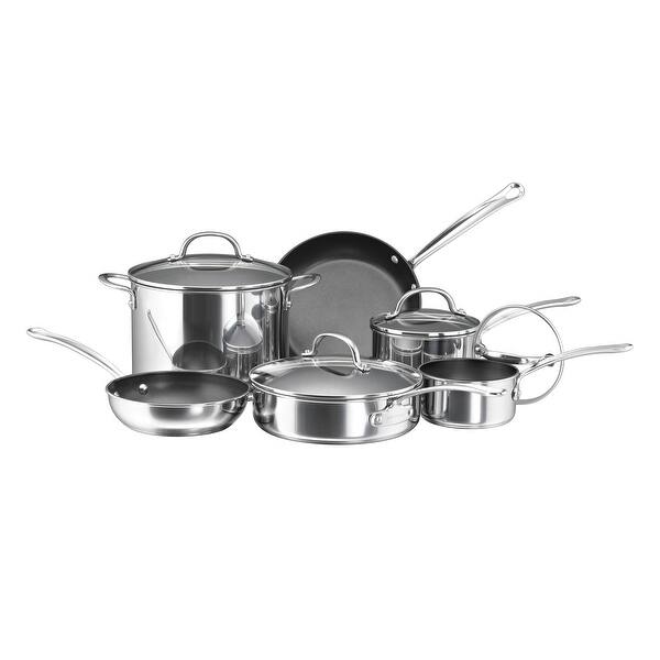 slide 1 of 8, Farberware Millennium Stainless Steel Nonstick Cookware Set, 10-Piece