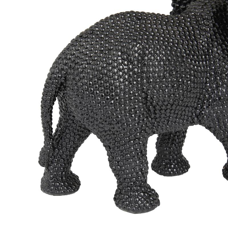 Polystone Elephant Decorative Sculpture - Black - Roche River Decor