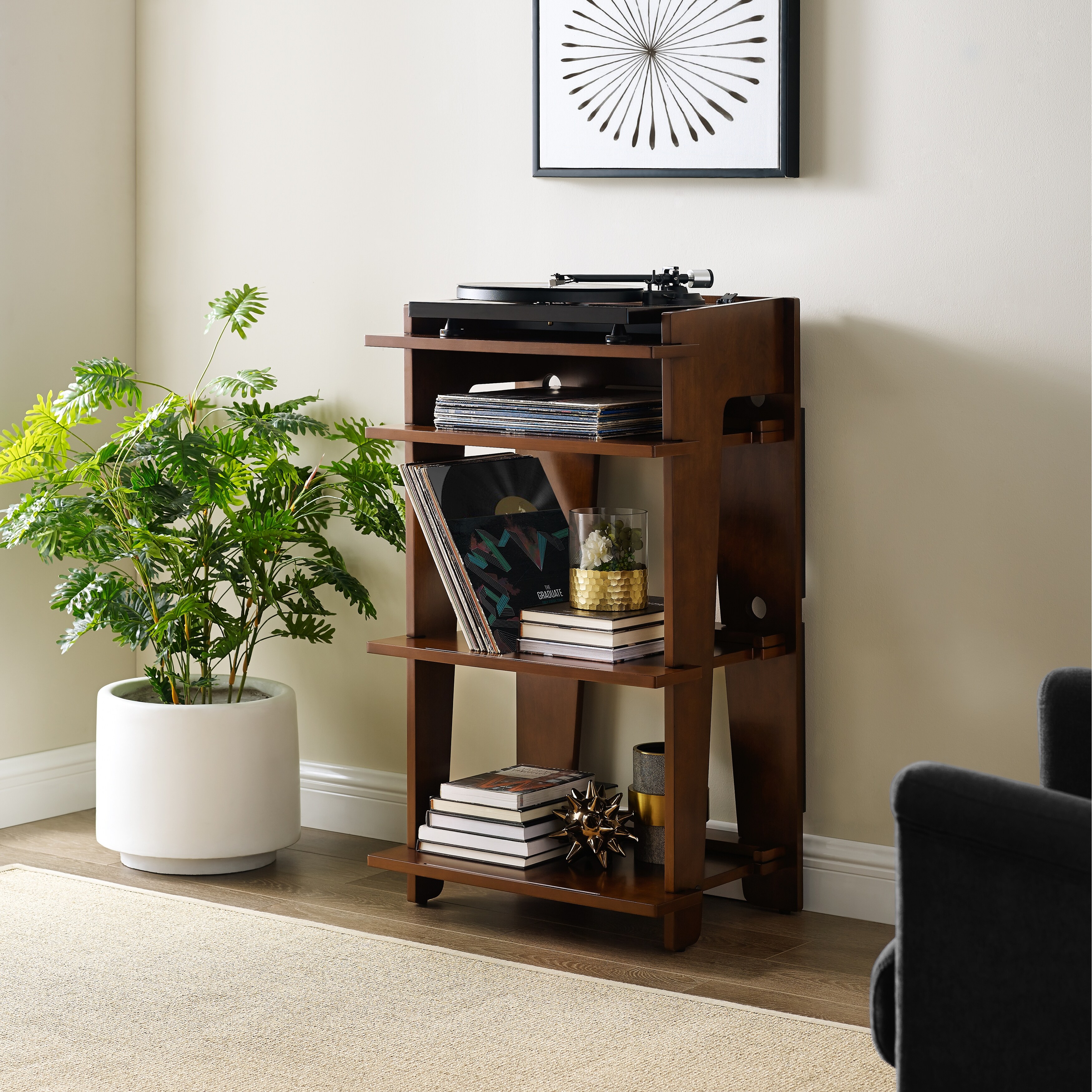 Crosley Soho Record Player Stand With Vinyl Storage