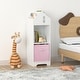 preview thumbnail 10 of 16, Kids Dollhouse Bookcase with Storage, 2-Tier Storage Display Organizer, Toddler Bookshelf with Collapsible Fabric Drawers White+Pink