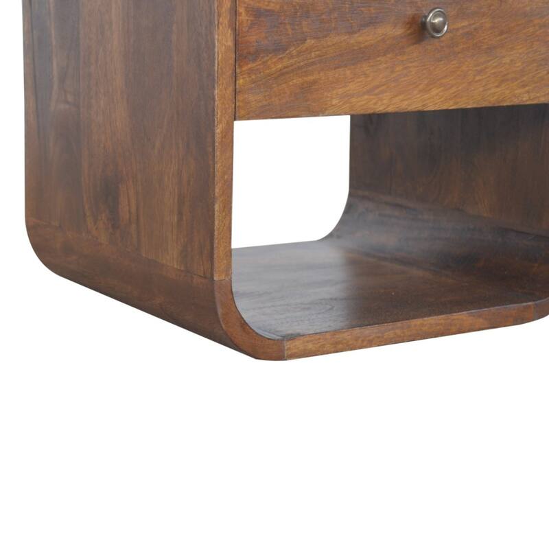 Artisan Furniture Solid Wood Chestnut Curved Edge Nightstand