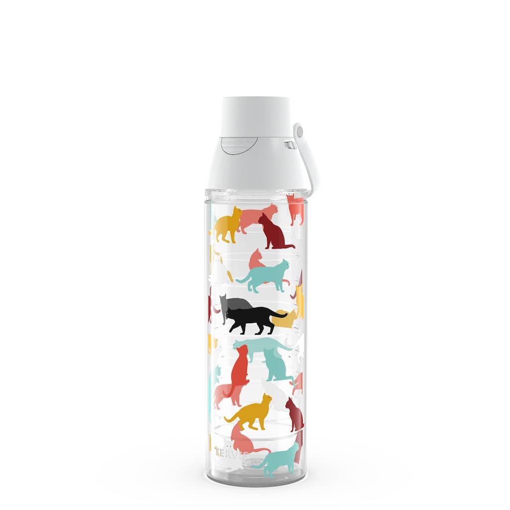 Tervis Pet Love Made in USA Double Walled Insulated Travel Tumbler, Cat Pounce Love - 24oz Venture Lite Water Bottle