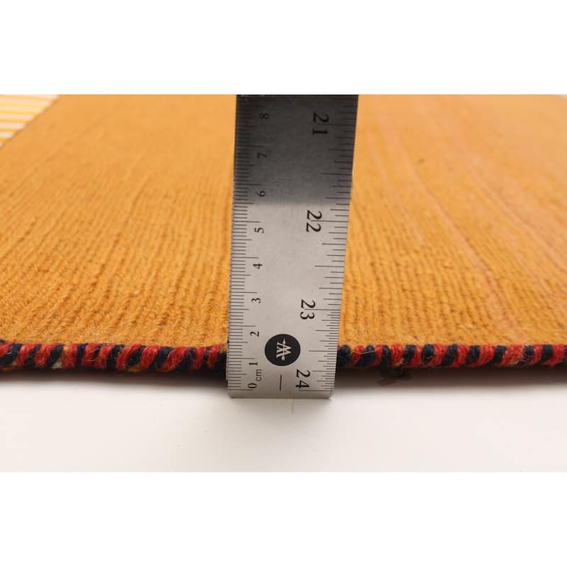ECARPETGALLERY Flat-Weave Kashkuli Light Orange Wool Tapestry Kilim - 5'5 x 8'4