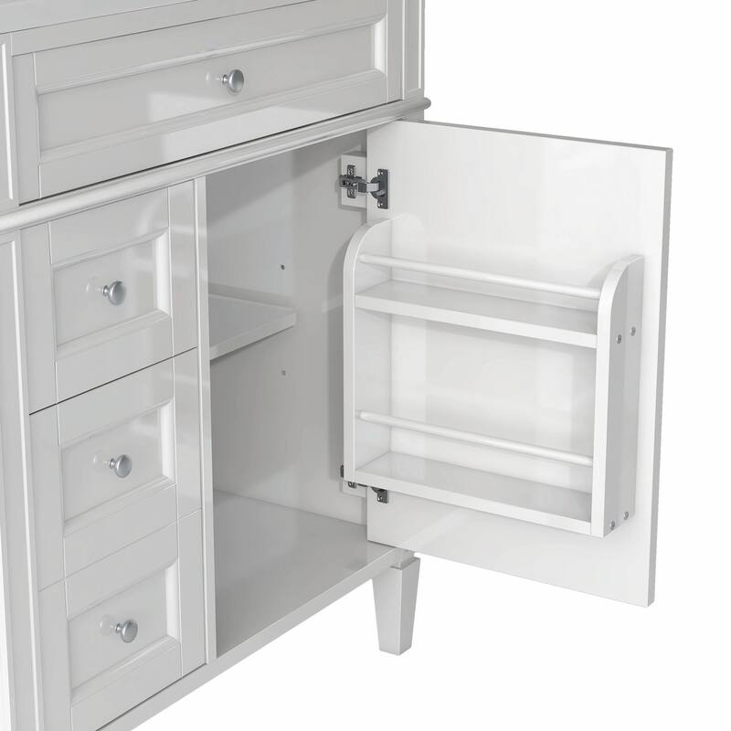 30'' Modern Bathroom Vanity with Top Sink, 2 Drawers and Tip-out Drawer