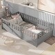 preview thumbnail 1 of 29, Twin Size Wood Floor Bed with Barrier Door