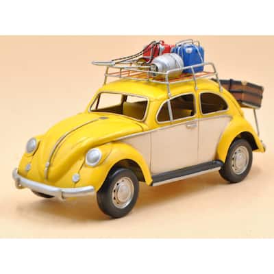 1934 Yellow Vw Beetle Clic Model 1:12-Scale Model Car Home Office Decor Decoration
