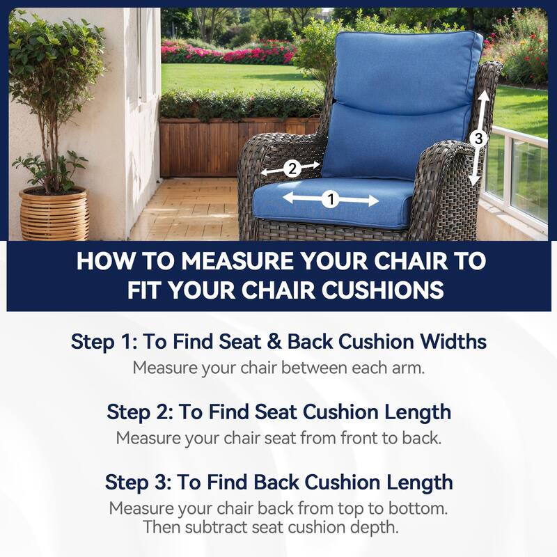 Outdoor Deep Seat Cushions Set for Patio