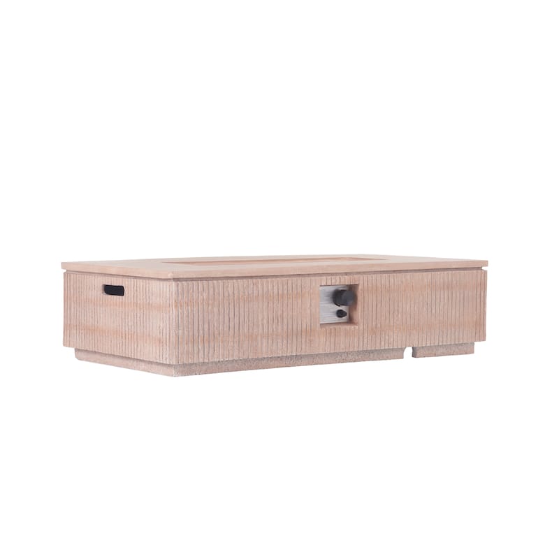 Christopher Knight Home - Lecce Outdoor 48.2" Rectangular MgO Fire Pit Table with 50,000 BTU Burner