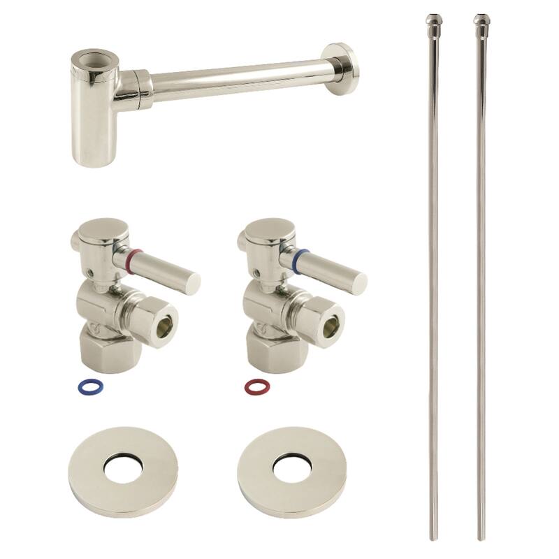 Kingston Brass Trimscape Modern Plumbing Sink Trim Kit with Bottle Trap - Polished Nickel