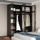 preview thumbnail 3 of 18, 59.1"W Glass Door Wardrobe: Illuminated Interiors Closet Arimore Large
