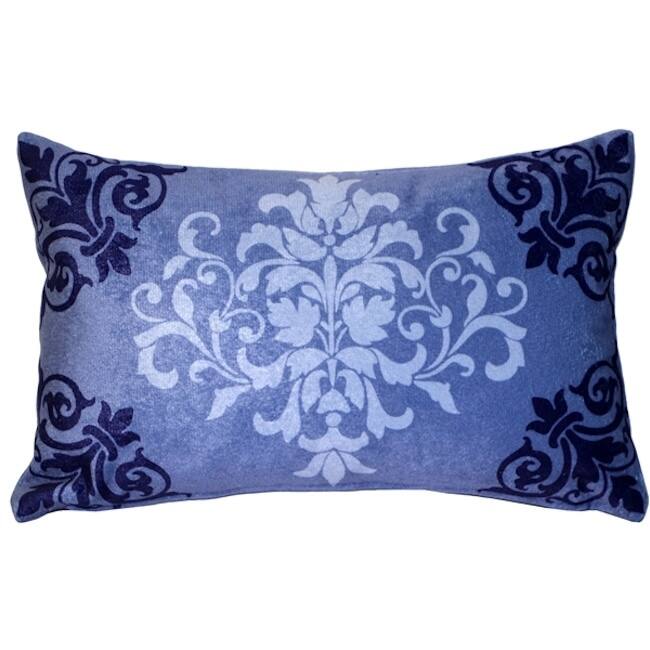 Velvet Damask Throw Pillow - Purple