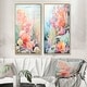preview thumbnail 7 of 10, Designart "Pastel Colors Watercolor Corals" Coastal Coral Under Water Framed Art Set Of 2 - Animals Wall Decor 2 Pieces 25 in. wide x 28 in. high - Brown
