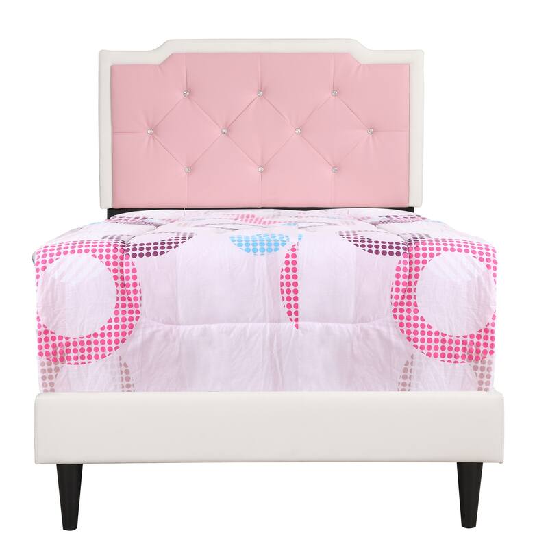 Twin Bed Frame White - Modern Boho Design, Sturdy Metal Platform Bed, Easy Assembly