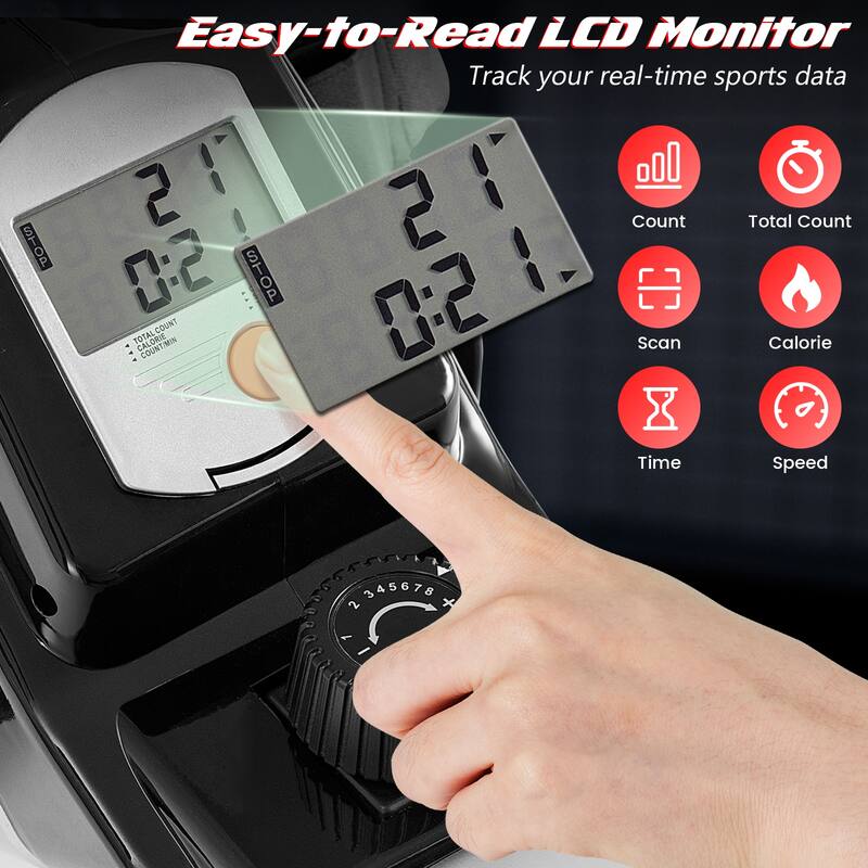 Adjustable Oxygen Resistance of Folding Magnetic Rowing - Black
