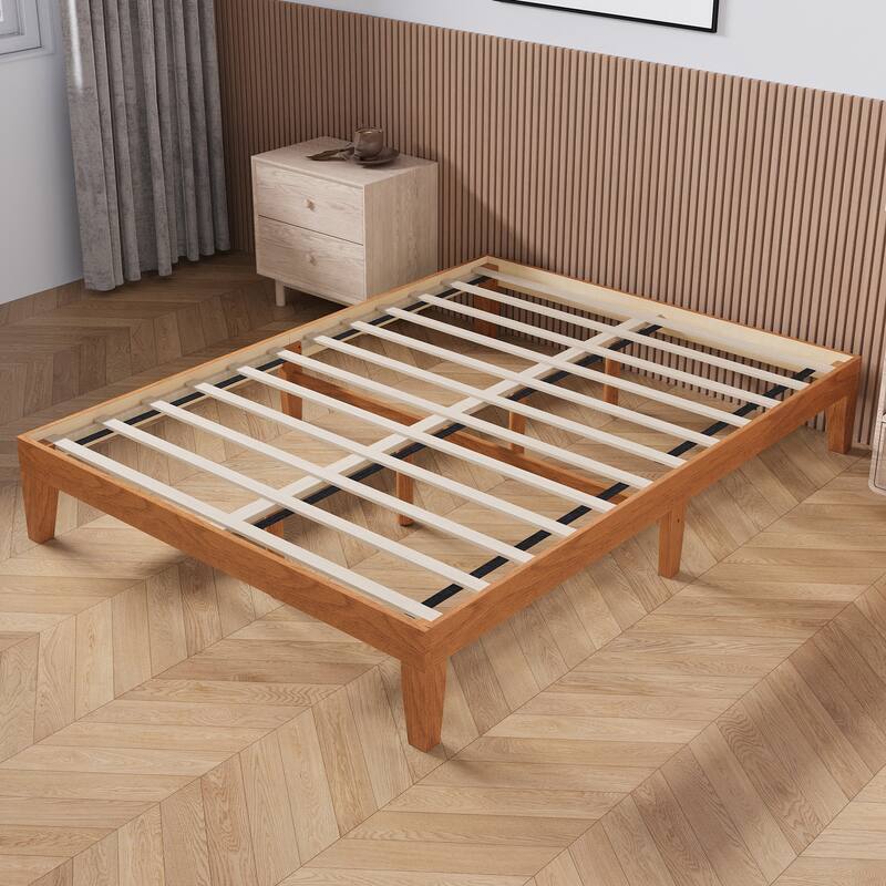 12" Wood Platform Bed Frame - California King, No Box Spring, Easy Assembly​