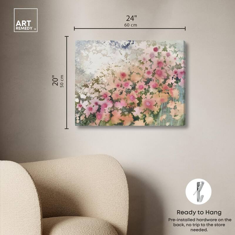 Roseate Remnants Canvas by Art Remedy, Gallery Wrapped