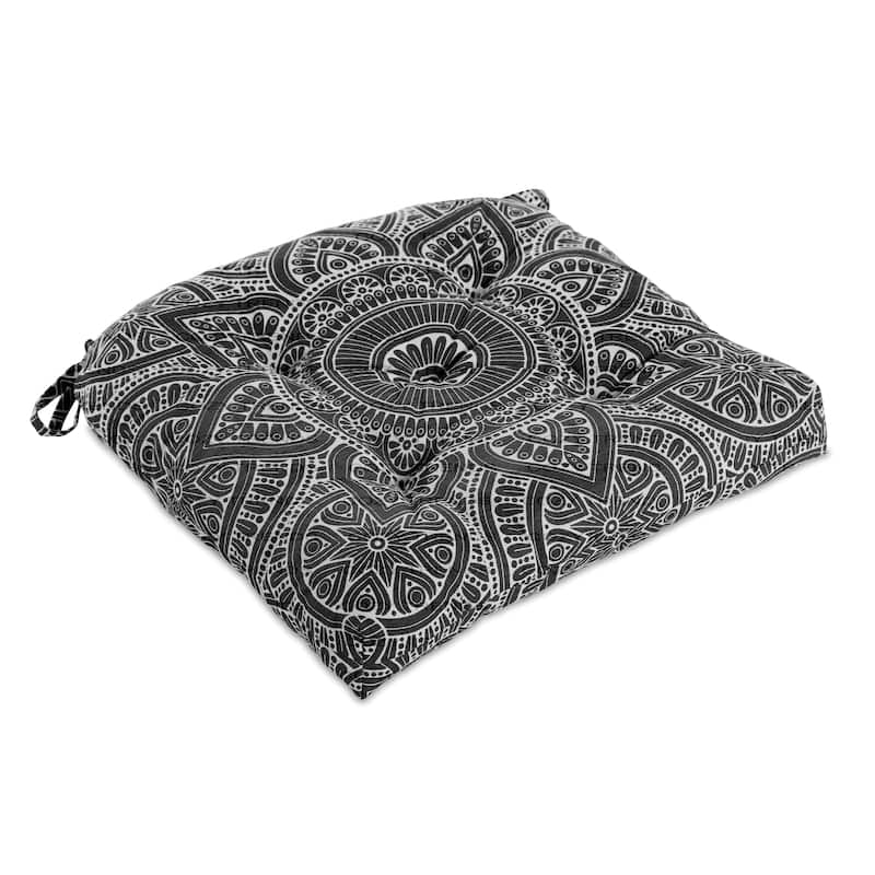 Indoor/Outdoor Cotton Mandala Chair Seat Pads Cushions - Fade and Water Resistant (19''x19'') - Tufted Cushions