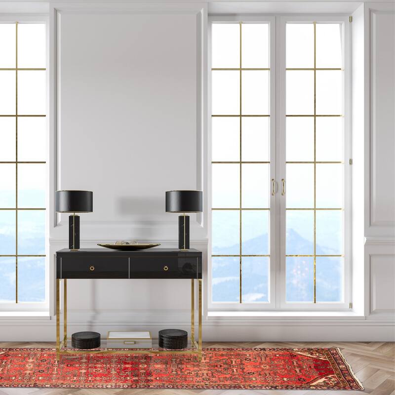 ECARPETGALLERY Hand-knotted Andelz Red Wool Rug - 2'9 x 9'5