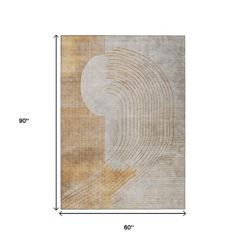 HomeRoots Geometric Transitional Rectangle Outdoor Rug