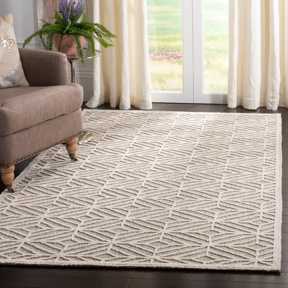 SAFAVIEH Handmade Trace Lakeisha & Contemporary Geometric Wool Rug