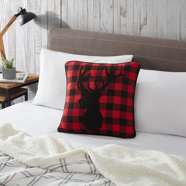 Red and black plaid throw pillows deals
