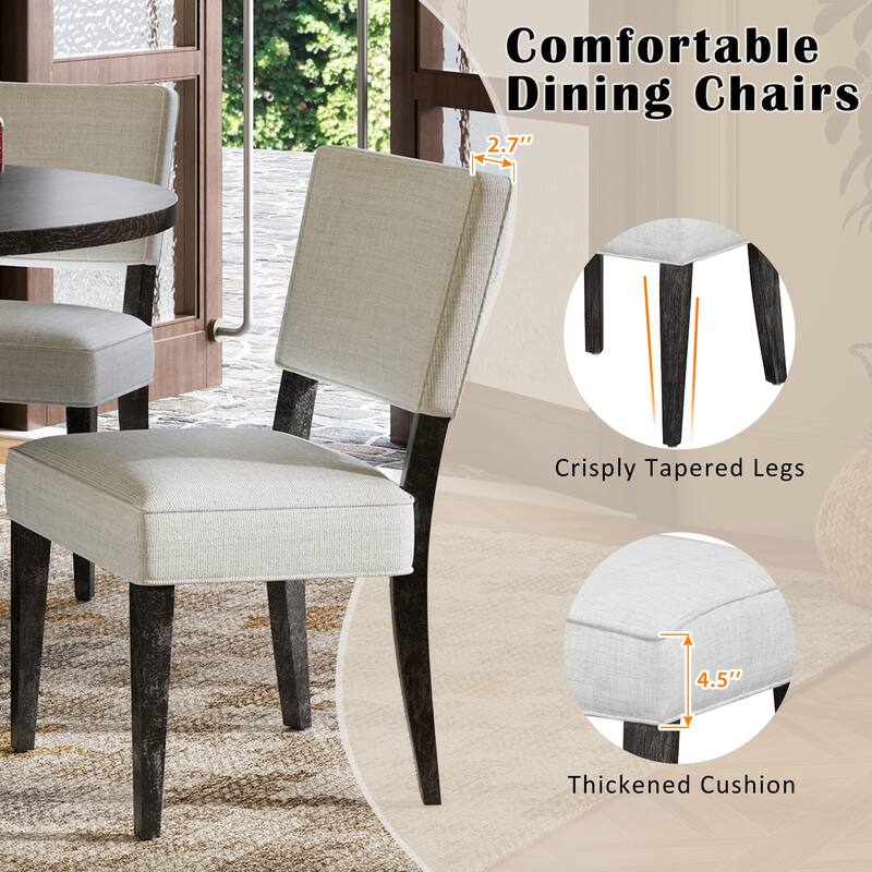 5-Piece Round Dining Table Set for 4