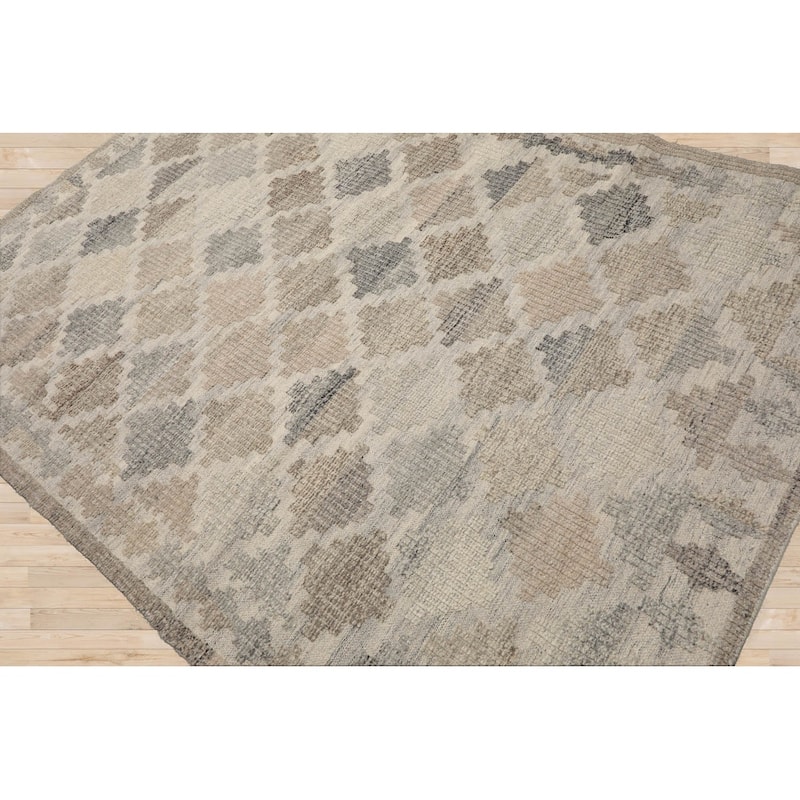 LoomBloom Beige Traditional Southwestern Moroccan 100% Wool Area Rug - 5' 3'' x 7' 7''