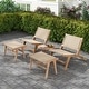 preview thumbnail 6 of 6, Costway Mid Century Modern Accent Chair with Ottoman Teak Wooden Frame - See Details
