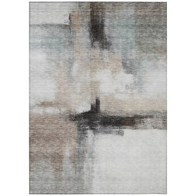 HomeRoots Abstract Transitional Rectangle Outdoor Rug