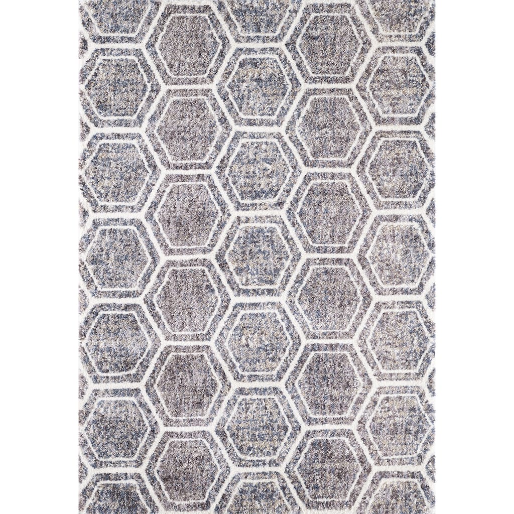 Carson Carrington Hogsrum Mid-century Honeycomb Shag Rug