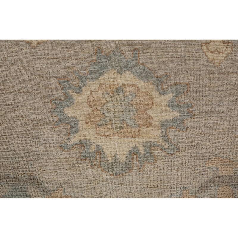 Hand Knotted Oriental 100% Wool Carpet Transitional All-Over Greys & Charcoal Oushak Area Rug - 14' 4'' X 12' 3''
