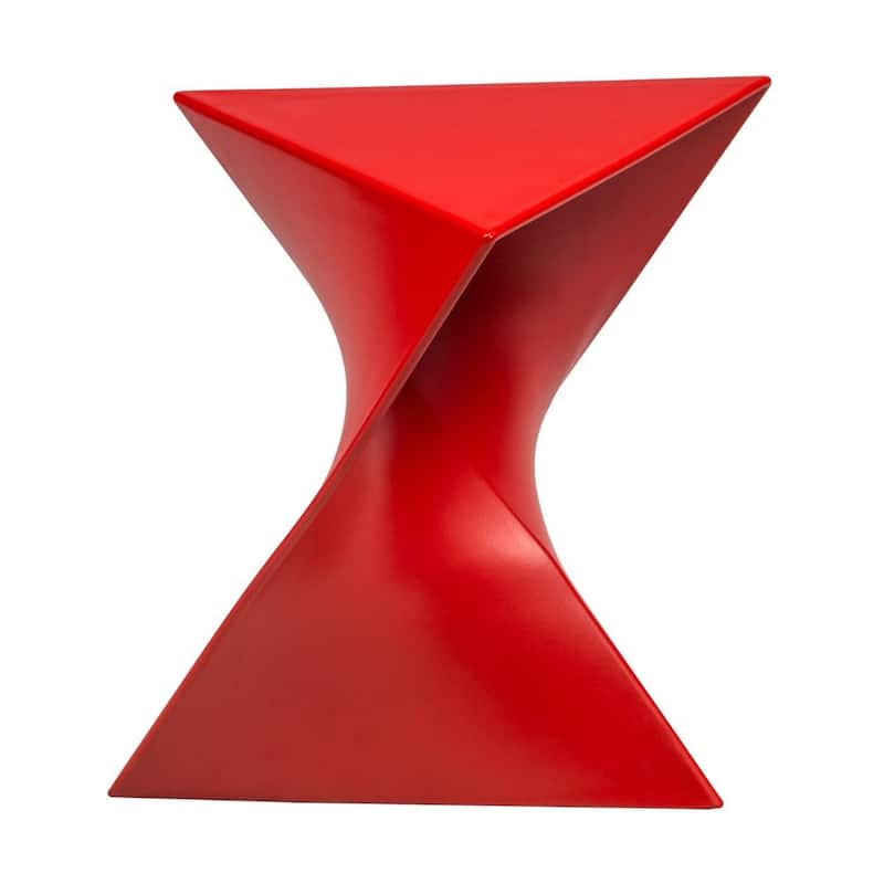 LeisureMod Randolph Modern Side Table - Grey - 15.5 x 17 x 17 - Set of 2 - Red