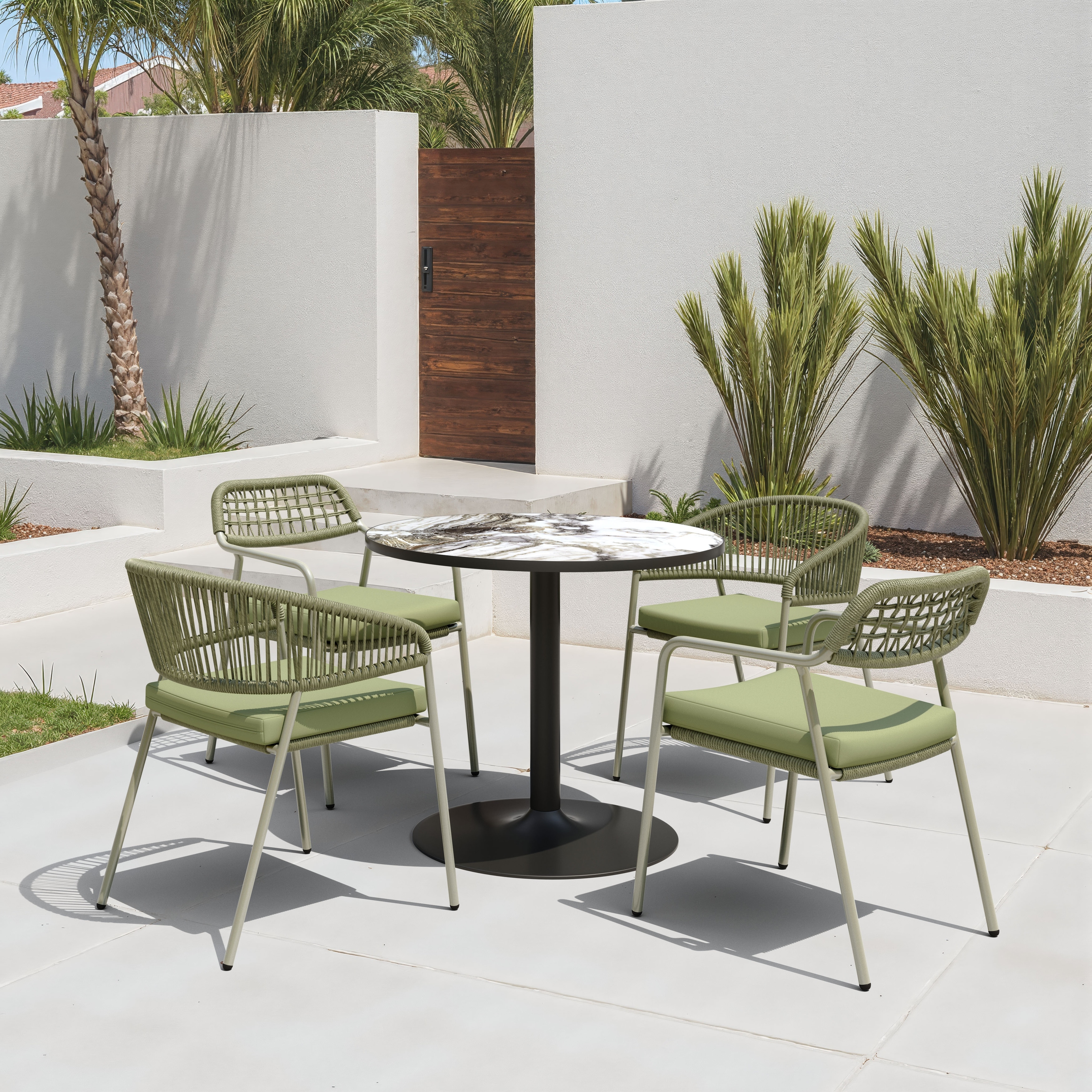 Batu Dining Table Gray & Black